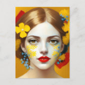 Carte Postale Fleurs dans ses cheveux (Devant)