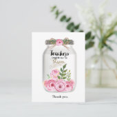 Carte Postale Fleurs dans un bocal Mason Merci Professeur (Debout devant)
