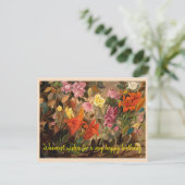 Carte Postale Fleurs dans un jardin, Joyeux Anniversaire (Debout devant)