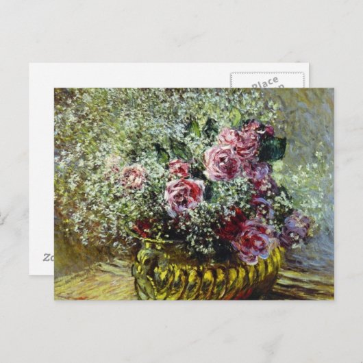 Carte Postale Fleurs dans un pot - Claude Monet (Devant / Derrière)