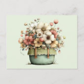 Carte Postale Fleurs dans un pot Cozy Shabby Mignon (Devant)