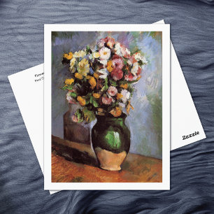 Carte Postale Fleurs dans un pot d'olive Paul Cezanne