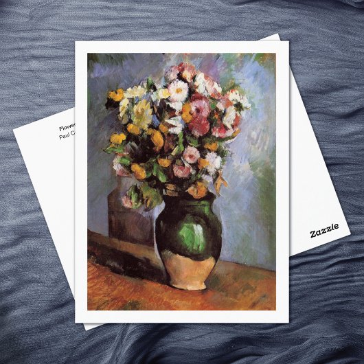Carte Postale Fleurs dans un pot d'olive Paul Cezanne