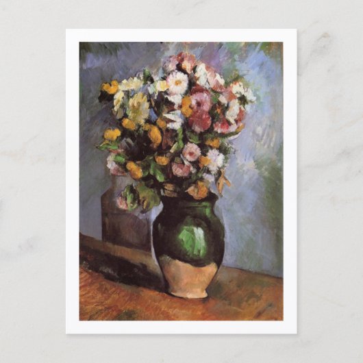 Carte Postale Fleurs dans un pot d'olive Paul Cezanne (Devant)
