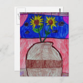 Carte Postale Fleurs dans un Vase (Devant / Derrière)