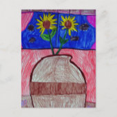 Carte Postale Fleurs dans un Vase (Devant)