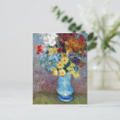 Carte Postale Fleurs dans un vase bleu de Vincent van Gogh (Debout devant)