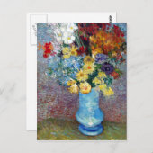 Carte Postale Fleurs dans un vase bleu de Vincent van Gogh (Devant / Derrière)