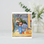 Carte Postale Fleurs dans un vase bleu, Paul Cézanne (Debout devant)