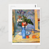 Carte Postale Fleurs dans un vase bleu, Paul Cézanne (Devant / Derrière)