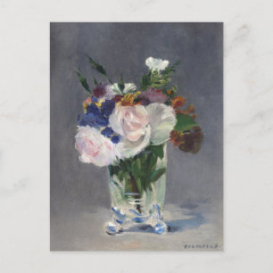 Carte Postale Fleurs dans un vase de cristal Édouard Manet