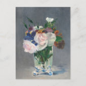 Carte Postale Fleurs dans un Vase de cristal Manet Impressionnis (Devant)