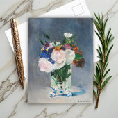 Carte Postale Fleurs dans un vase de cristal par Edouard Manet