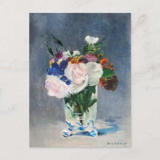 Carte Postale Fleurs dans un vase de cristal par Edouard Manet (Devant)