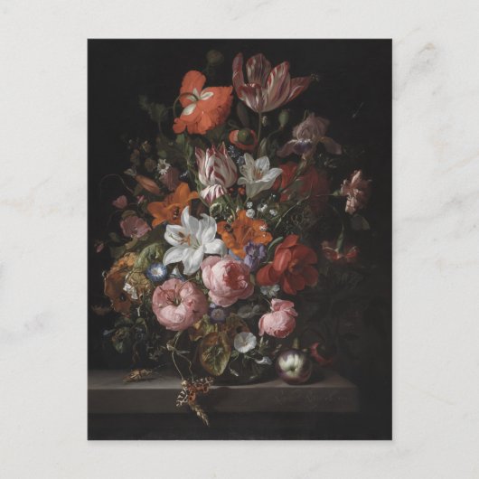 Carte Postale Fleurs dans un vase en verre, 1704 (Devant)