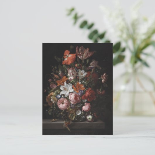 Carte Postale Fleurs dans un vase en verre, 1704 (Debout devant)