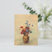 Carte Postale Fleurs dans un vase par Odilon Redon (Debout devant)