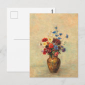 Carte Postale Fleurs dans un vase par Odilon Redon (Devant / Derrière)