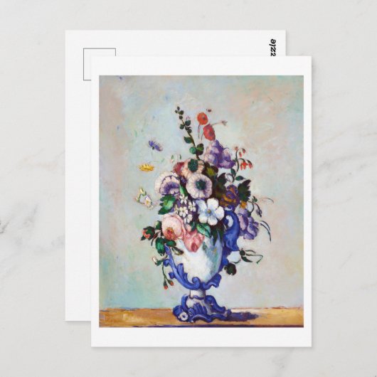 Carte Postale Fleurs dans un Vase Rococo, Paul Cezanne (Devant / Derrière)