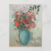 Carte Postale Fleurs dans un vase turquoise, vers 1912 (Devant)