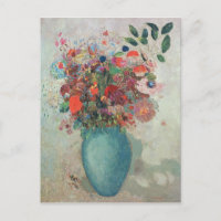 Fleurs dans un vase turquoise, vers 1912