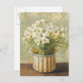 Carte Postale Fleurs dans une boîte de Casquette (Devant / Derrière)