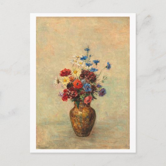 Carte Postale Fleurs dans une peinture Vase (Devant)
