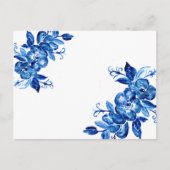 Carte Postale Fleurs d'aquarelle bleue (Devant)