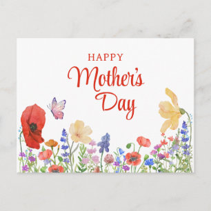 Carte postale Fleurs d'aquarelle Fête des mères