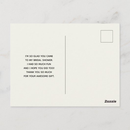 Carte Postale Fleurs d'aquarelle rose sur les rayures Merci (Dos)