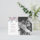 Carte Postale Fleurs d'aquarelle violet. Floral Enregistrer la d (Debout devant)