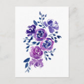 Carte Postale Fleurs d'aquarelle violette (Devant)