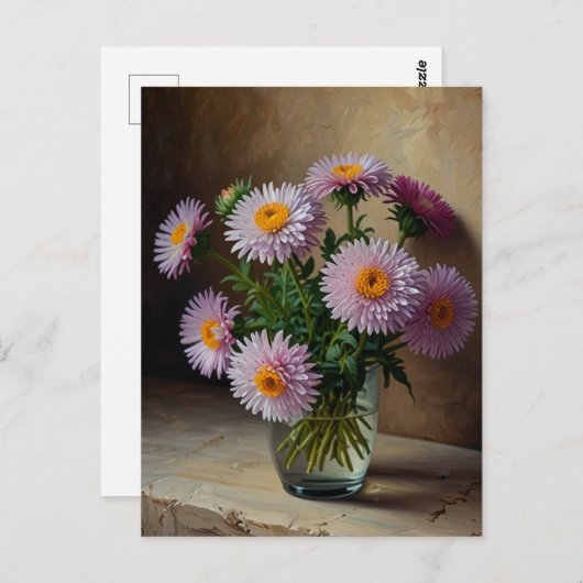 Carte Postale Fleurs d'Aster (Devant / Derrière)