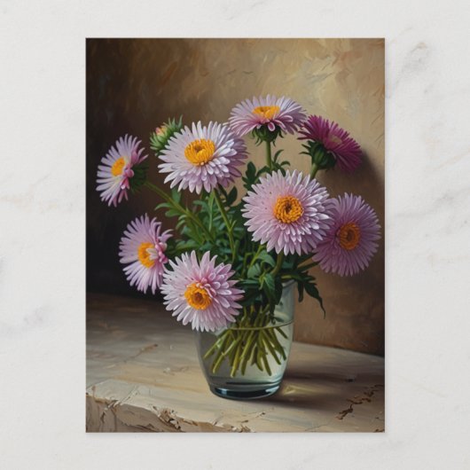 Carte Postale Fleurs d'Aster (Devant)