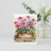 Carte Postale Fleurs d'aster fraîchement cueillies Art (Debout devant)