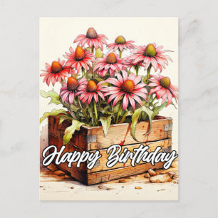 Carte Postale Fleurs d'aster plantées joliment