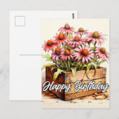 Carte Postale Fleurs d'aster plantées joliment (Devant / Derrière)