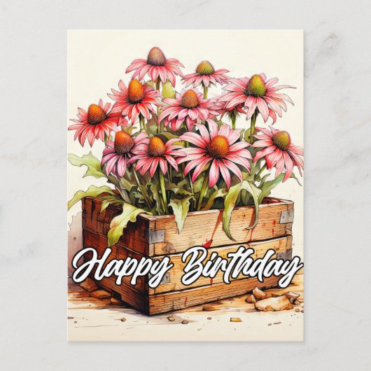 Carte Postale Fleurs d'aster plantées joliment (Devant)