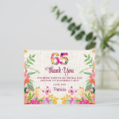 Carte Postale Fleurs de 65 ans Linge Floral 65e anniversaire Mer (Debout devant)