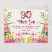 Carte Postale Fleurs de 90 ans Linge floral 90e anniversaire Mer (Devant)