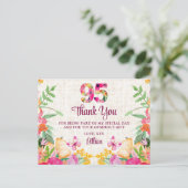 Carte Postale Fleurs de 95 ans Linge floral 95e anniversaire Mer (Debout devant)
