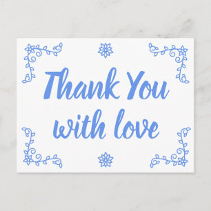 Carte Postale Fleurs de Bleuet Floral Merci Laurel
