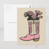 Carte Postale Fleurs de bottes de cowgirl (Devant / Derrière)