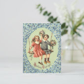 Carte Postale Fleurs de bouquet de neige mignonnes pour les enfa (Debout devant)