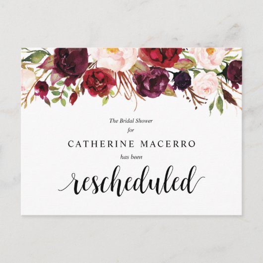 Carte Postale Fleurs de Bourgogne, Noir, Report de l'enterrement (Devant)