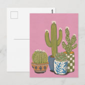 Carte Postale Fleurs de cactus rose (Devant / Derrière)