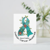 Carte Postale FLEURS DE Cancer Ovarien RIBBON 1 (Debout devant)
