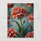 Carte Postale Fleurs de carnation (Devant)