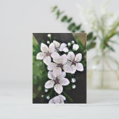 Carte Postale Fleurs De Cerise Blanche Art En Acrylique (Debout devant)