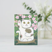 Carte Postale Fleurs de cerisier douces Neko (Debout devant)